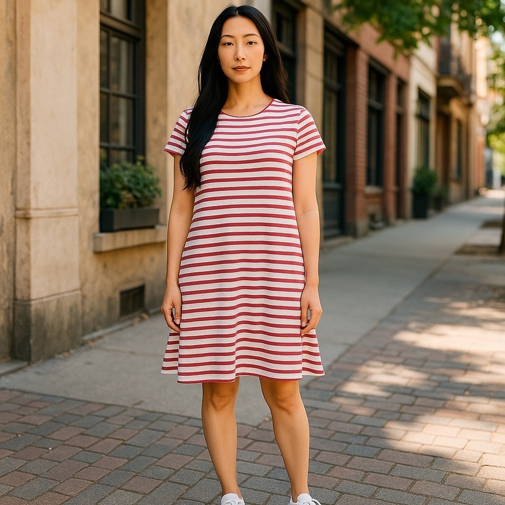 Vineyard Vines T Shirt Dress Red White and Blue Striped Women’s Small